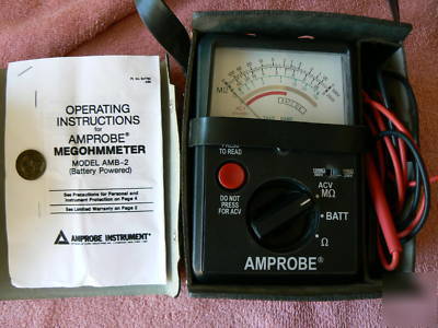 Amprobe megohmmeter model amb-2 battery powered