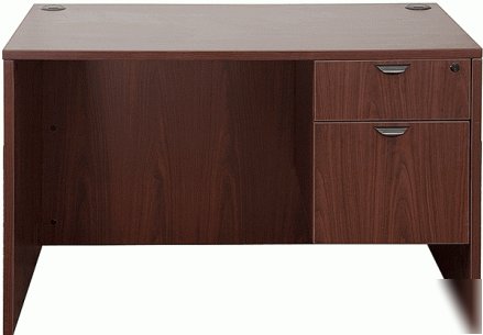 Baron single pedestal desk -mahogany laminate