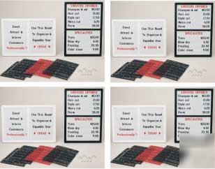 New four(4) message board menu price list sign package 