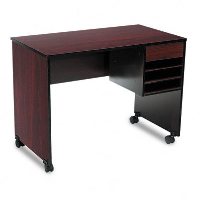 Safco mobile office machine stand/desk mahogany