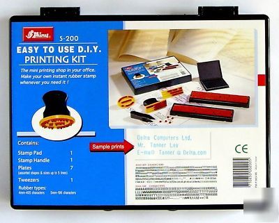 Shiny S200 diy rubber stamp printing kit 2 sets of type