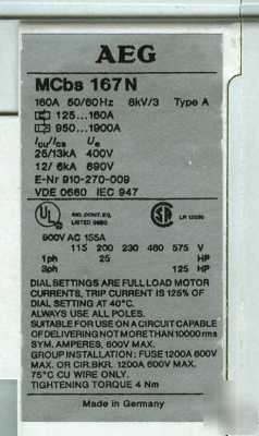 125-160A adjustable 3-pole molded case circuit breaker