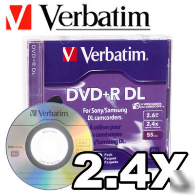 3 verbatim 95313 mini dual layer 2.4X dvd+r media disk