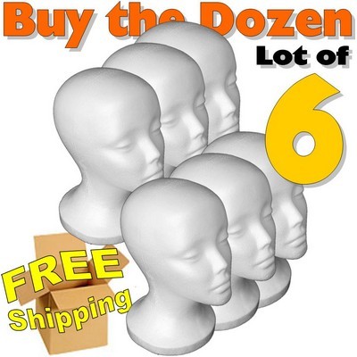6-styrofoam mannequin wig head foam model free ship
