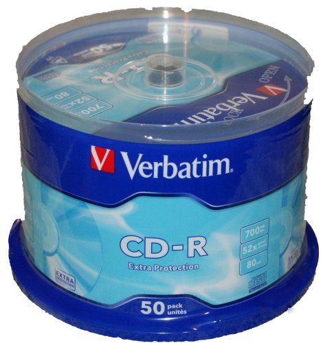 50 verbatim blank discs cd-r recordable 52X cdr free de