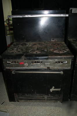 Garland 6 burner stove range with oven propane gas