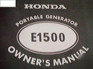 Honda E1500 portable generator owners manual