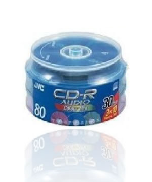 Jvc cd-r 80 audio cd-R80 discs 30 spindle multi colour
