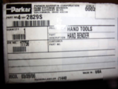 New parker 4-2829S hand tubing bender 1/4
