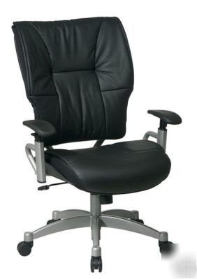 Office star leather managers chair 3901 platinum finish