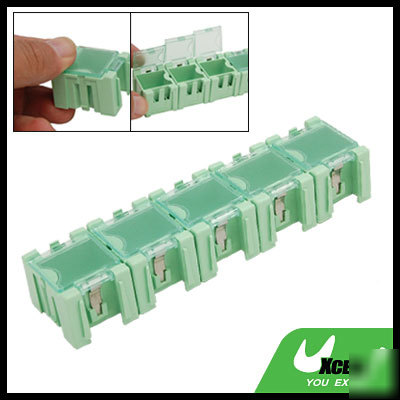 Portable green electronic parts storage boxes orgnizer