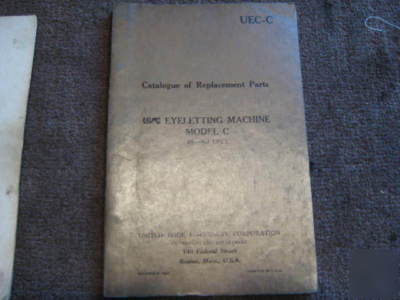 Usmc eyeletting machine model c parts book