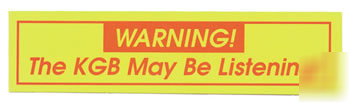 Warning kgb may be listening telephone sticker