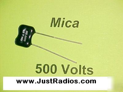 5000PF at 500V dipped silver mica capacitors : qty=5