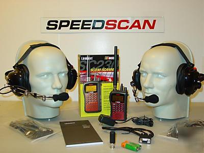 Nascar uniden SC230 race scanner intercom headset combo