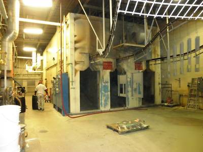 Powder coating oven, dry-off and powder cure, large
