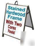 Tall hardwood a-frame sidewalk sign-corex 24