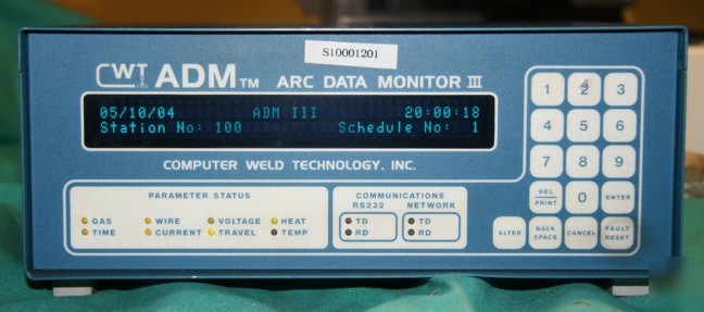 Computer weld technology adm model d A3A0149 arc data