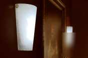 Frosted marbleized glass cone shaped smart sconce