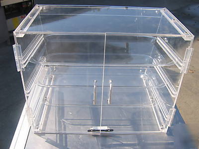 Commercial acrylic 3 tray display case doughnut cookies