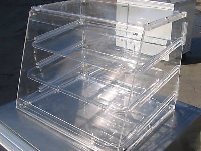 Commercial acrylic 3 tray display case doughnut cookies