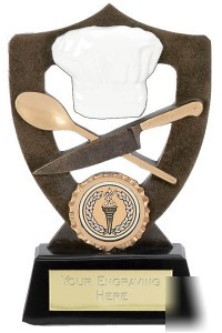 New chef cookery cooking shield trophy inc engraving 