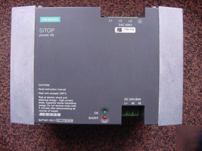 Siemens sitop 40 power supply 24V dc 40A 6EP1 437 1SL11