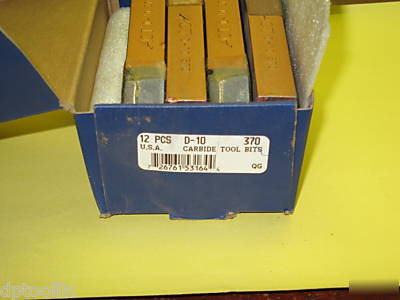 Usa d-10 grade 370 brazed carbide tool 12PC lot 