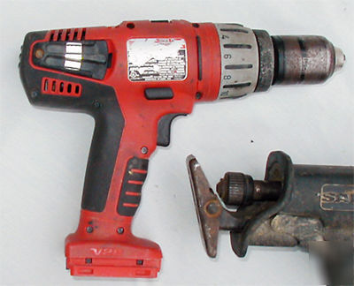 Milwaukee V28, 1-sawzall, 2-hammer drills, 1-charger