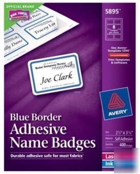 New avery 5895 adhesive name badges - box of 400 - 