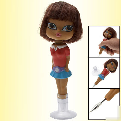 Plastic cartoon fashion cute girl shape ball point pen