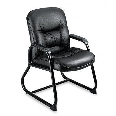 Serenity leather guest chair, black leather