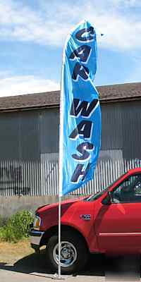 15 feet tall car wash feather swooper flag 