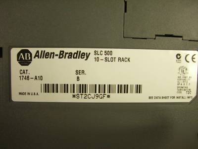 Allen bradley 5/03 plc slc 500 10 slot rack w i/o 