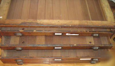 Antique wooden artistâ€™s flat file cabinet