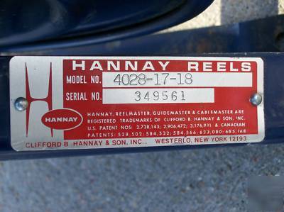 Hannay hose reel- 4028 series- hand crank model