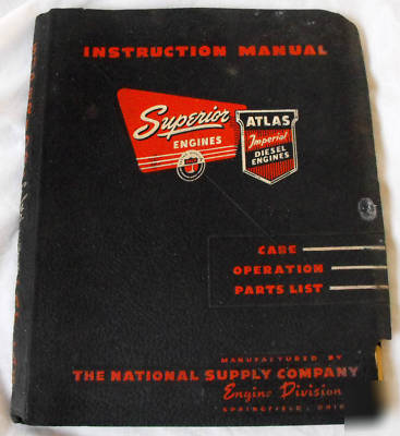 1950 instruction manual for atlas diesels by superior 