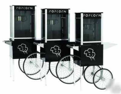 8 oz contempo popcorn machine maker popper + cart black