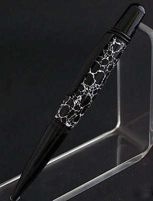 Black/white web tru-stone sierra style pen (handmade)