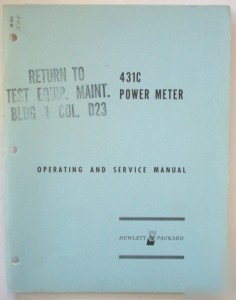 Hp model 431C operating and service manual