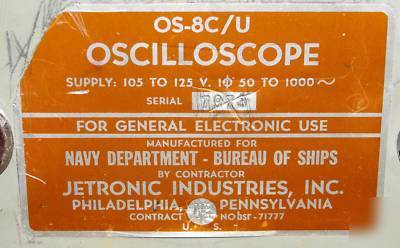 Military oscilloscope us. navy dept. of ships os-8C/u