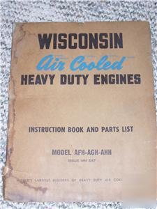 Wisconsin engine operation/parts manual afh agh ahh