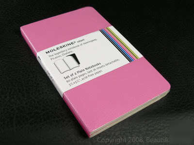 2 moleskine volant large plain notebook journal pink