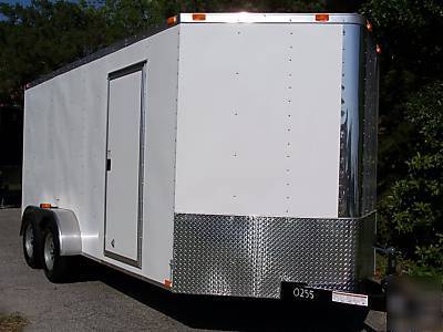 7X16 tandem vnose ramp standard enclosed cargo trailer