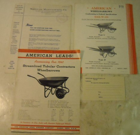 American steel 1941 wheelbarrow sales brochure lot