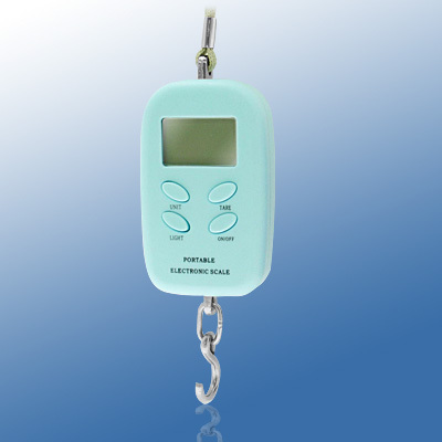 Handy portable hanging digital electronic scale - blue