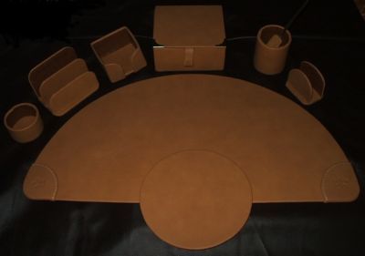 Leather desk pad,desk set,leather mat,pen holder,memo
