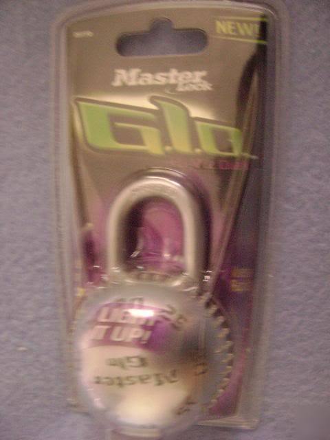 Master lock g.l.o. hi-viz dial padlock purple nip 