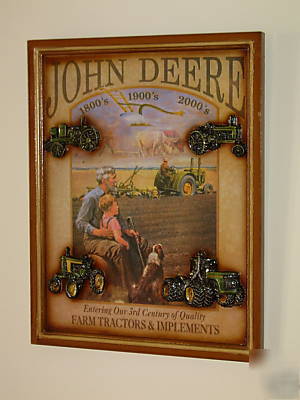 New john deere farm tractors wooden plaque gift -plough