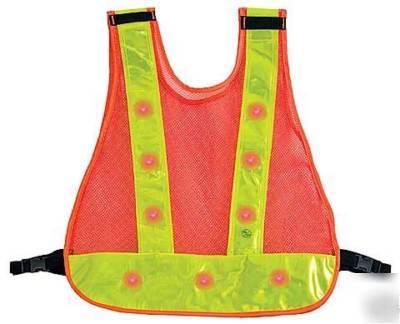 New reflective safety traffic vest led, orange size m